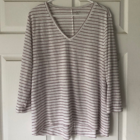 Loft white and red striped shirt - Picture 2 of 5